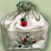 Wool Stumpwork Damask Bag