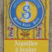 Sajou Six embroidery needles sizes 22, 24 & 26 - Yellow