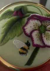 Hellebores & Bumble Bee with Susan Porter available from Australian Needle Arts