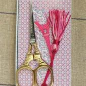 Sajou Gilded Eiffel Tower Embroidery Scissors with Pink Charm